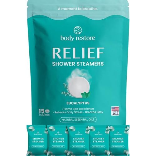 BodyRestore Shower Steamers Aromatherapy, Self Care Gifts, Relief 15 Pack
