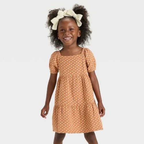 Toddler Girls' Floral Printed Woven Dress - Cat & Jack™ Yellow