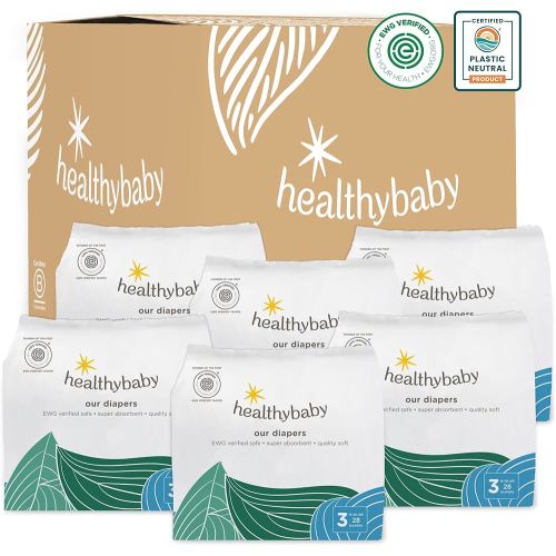 Our Diapers | EWG Verified Safe & Plant-Based Diapers | Leak Protection | Soft Organic Cotton Shell | Chlorine-Free Diaper for Sensitive Skin | Size 3 (16-28 lbs) 168 Count
