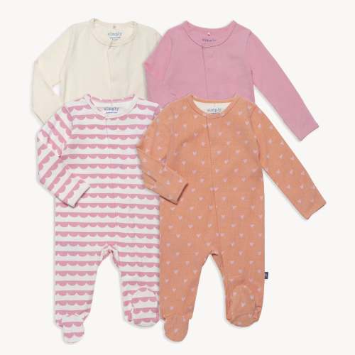 pink parade cloudstretch™ magnetic footies | 4 set