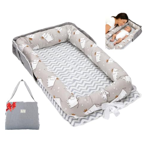 Baby Lounger for Newborn Portable Bag,Baby Lounger Play Mat for Awake-Time,Newborn Babies Essentials Gifts 0-24 Months Home Travel(Elephant Grey)