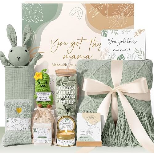 New Mom Gifts for Women Care Package, Postpartum Gifts for New Mom After Birth Essentials Kit, Pregnancy Gifts for Expecting Pregnant First Time Mom To Be Gift Basket, Gender Reveal Gift Push Presents