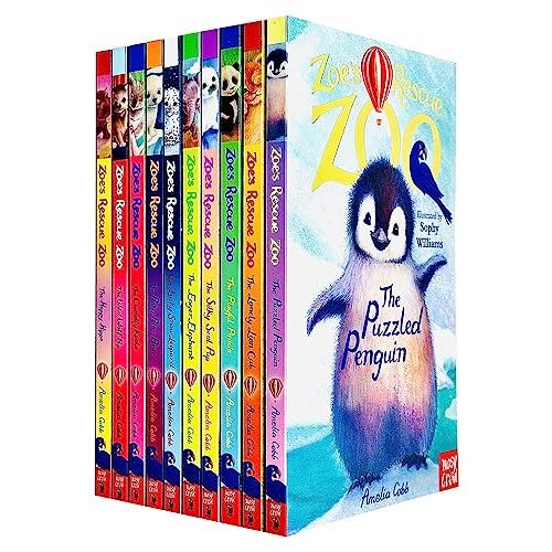 Zoe's Rescue Zoo 10 Books Collection Set by Amelia Cobb (The Puzzled Penguin, The Lonely Lion Cub, The Playful Panda, The Silky Seal Pup, Eager Elephant,Lucky Snow Leopard, Pesky Polar Bear and More)