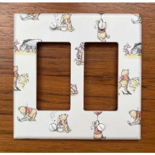Winnie the Pooh Light Switch Plate Cover: Vintage Piglet Eeyore Tigger Pattern Nursery Decor