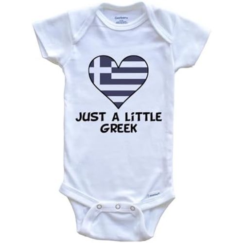 Just A Little Greek One Piece Baby Bodysuit - Funny Greece Flag Baby Bodysuit