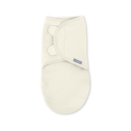 SwaddleMe by Ingenuity Original Swaddle, 100% Cotton, Improves Sleep & Calms Startle Reflex, Preemie Size, Up to 7 Pounds, 1-Pack, Baby Swaddle Blanket - Cream
