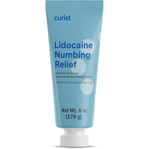 Curist 5% Lidocaine Numbing Cream - 6 oz (170 g) XL Tube - Soothing Numbing Cream for Temporary Discomfort, Itching, and Burning from Hemorrhoids Lidocaine 5% (1 Pack - 6 oz Tube)