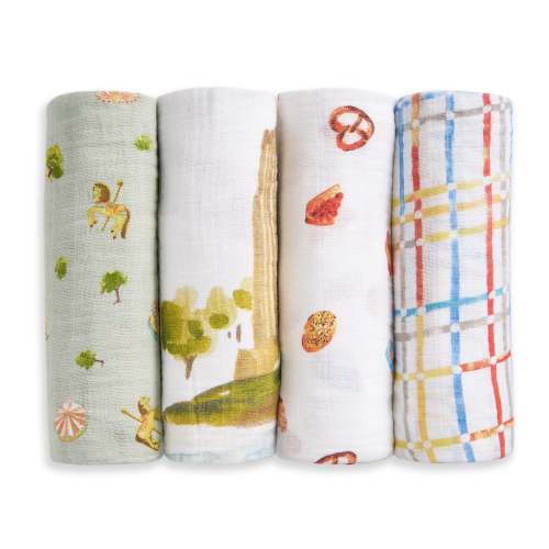 aden + anais heritage floral organic cotton muslin swaddles 4 pack