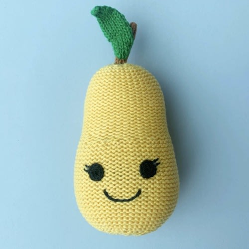 Organic Baby Toys, Food Rattle | Pear