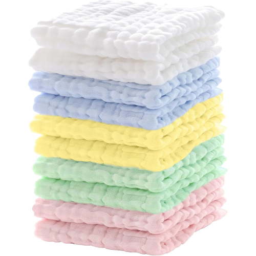 10PCS Multicolor Newborn Washcloths/Burp Cloths