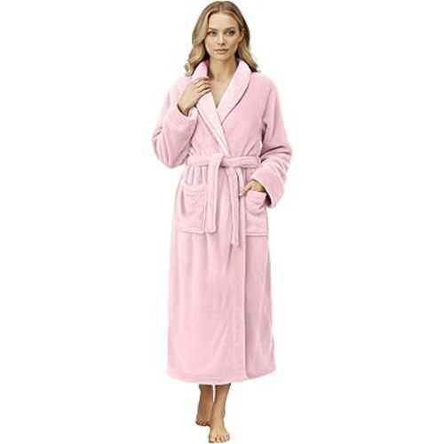 NY Threads Premium Womens Robe, Plush Fleece Long Bath Robe for Women, Fluffy Soft Women's Bathrobe