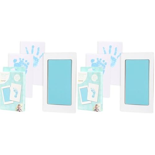 Pearhead Newborn Baby Handprint or Footprint “Clean-Touch” Ink Pad, 2 Uses, Blue (Pack of 2)