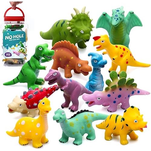 Hely Cancy Dinosaur Bath Toys for Toddler, No Hole Baby Bathtub Shower Water Pool Toys