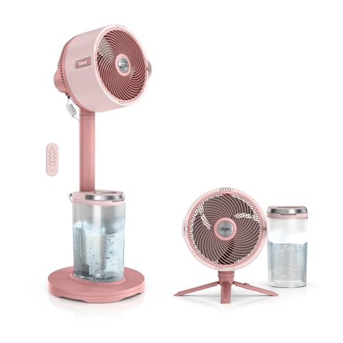 Shark FlexBreeze Pro Mist 2-in-1 Fan with Integrated Mist, Blush, FA300PK2 | Corded/Cordless, Pedestal to Tabletop, up to 24-Hr Battery, up to 70 Ft of Power, 5 Speeds, with Integrated Misting Tank