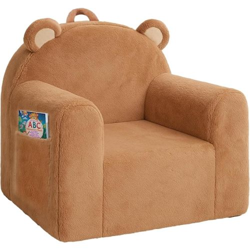 MONKISS Toddler Chairs Comfy, Brown Bear Kids Couch for Ages 1-6