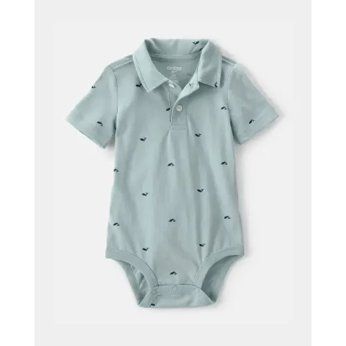 Baby Boy Whale Polo Bodysuit - Green - OshKosh B'gosh | Carter's