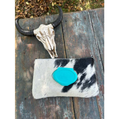 Black and white hair on hide baby wipes case – Six shooter boutique