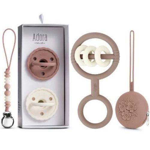La'dore Baby Silicone Pacifiers, Pacifier Clip, Pacifier Case & Rattle Teether Gift Set – Newborn Teething Essentials for Babies & Toddlers, BPA-Free