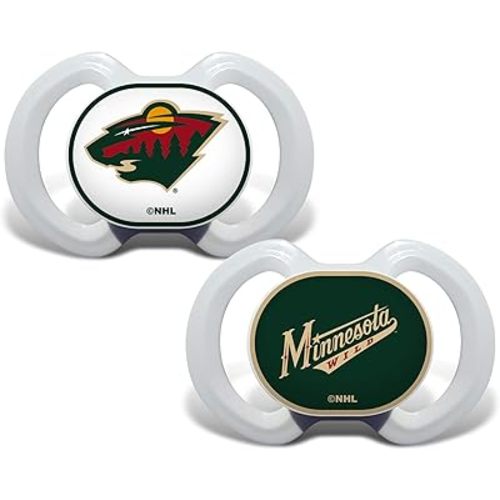 Baby Fanatic Pacifier 2-Pack - NHL Minnesota Wild - Officially Licensed League Gear