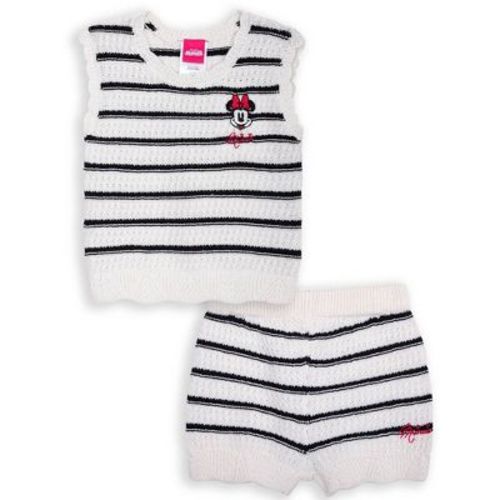 Toddler Girls' 2pc Disney Minnie Mouse Crochet Top & Shorts Set - Beige 3T