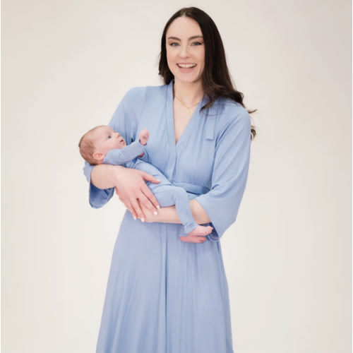 Lila Labor & Postpartum Gown in Periwinkle Blue Full Figure