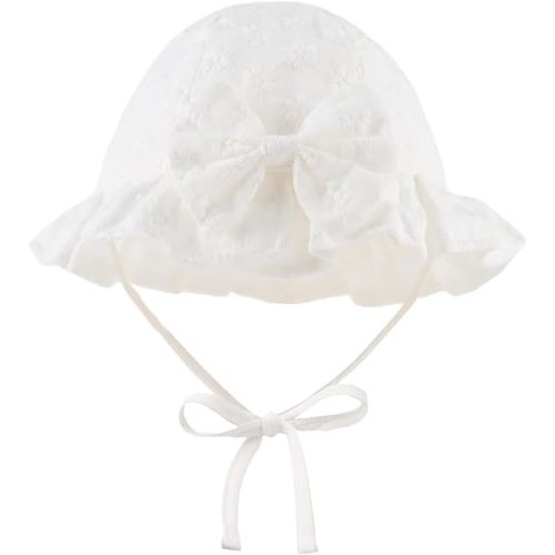 Summer Baby Hats for Girls Cotton Infant Sun Hat Bowknot Toddler Bucket Hats 0-2 Years