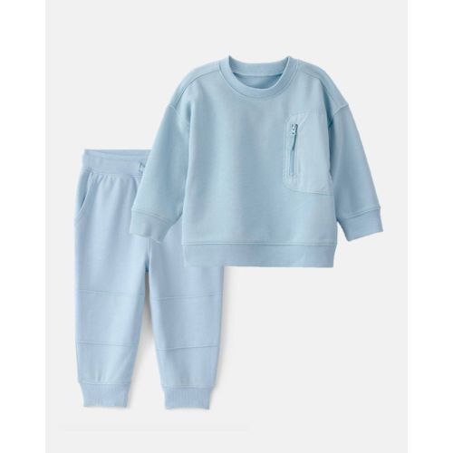 Baby Boy 2-Piece French Terry Pullover & Jogger Set - Blue | Carter's