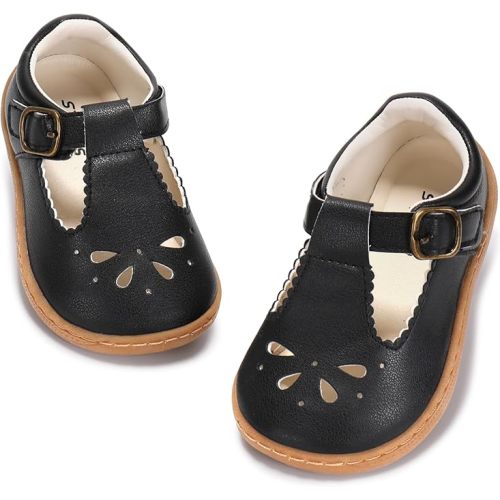 STQ KIDS Toddler Girl Mary Jane Dress Shoes Wide Ballet Flats for Girls Party School Shoe