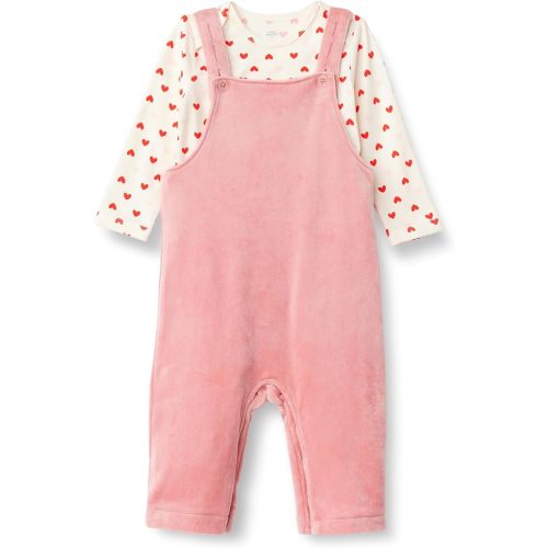 Amazon Essentials x Sofia Grainge Unisex Babies' Velour Overall and Long Sleeve Bodysuit Set