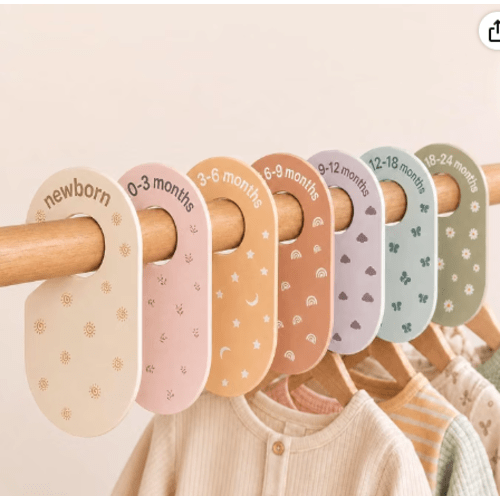 Amazon.com: SCHOLOX 7 Pcs Baby Closet Size Dividers for Nursery Clothes Organizer, Boho | Neutral Style For Boys Girls, Double Sided Design, from Newborn to 24 Months, Nursery Room Decor, Gift for Mom