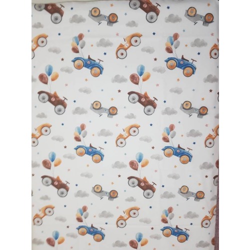 Cotton Car Crib Sheet: Vintage Race Car Baby Bedding