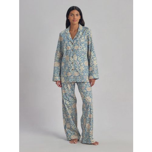 Webbs Blue Double Bough Cotton Pajama Set