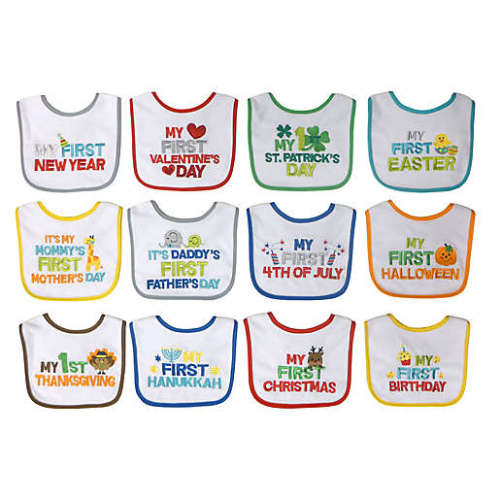 Neat Solutions® 12-Pack Baby's 1st Year Holiday Bib SetNeat Solutions® 12-Pack Baby's 1st Year Holiday Bib Set