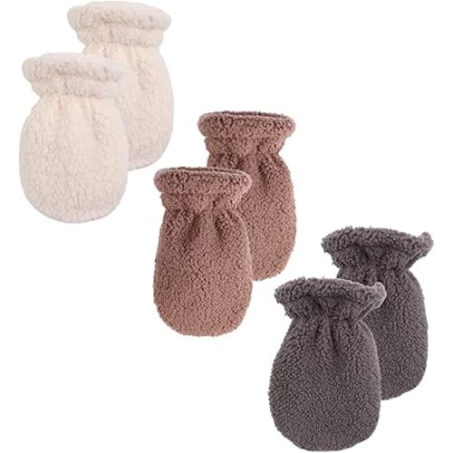 Peecabe Winter Warm Baby Mittens Infant Toddler Fleece Gloves for Boys and Girls Cozy Mittens Set 0-24 Months