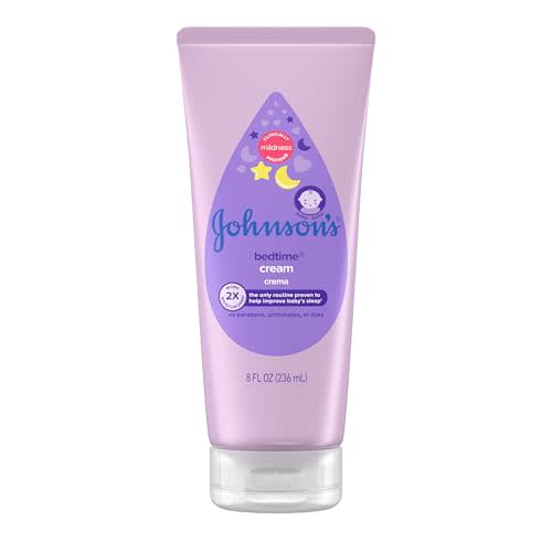 Johnson's Baby Bedtime Moisturizing Body Cream, Relaxing Aromas, Hypoallergenic Baby Night Cream for Long Lasting Dry Skin Relief, No Parabens or Dyes, 8 fl. oz