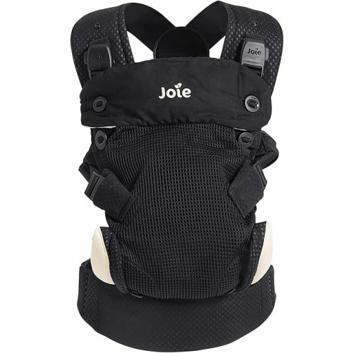 Joie Savvy Lite Air 3-in-1 Baby Carrier – Lightweight, Ergonomic Baby Carrier with 3 Carry Positions, Breathable Fabric, Padded Straps, and Lumbar Support (Jet)