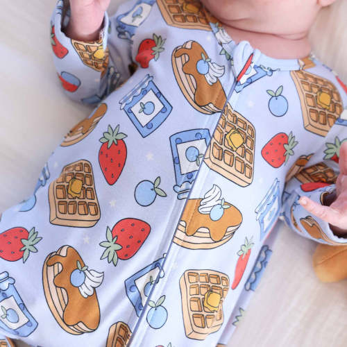Sweet Stacks Zipper Footie | Blue