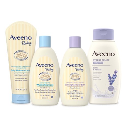 Aveeno Baby Mommy & Me Daily Bathtime Solutions Gift Set, 4 items