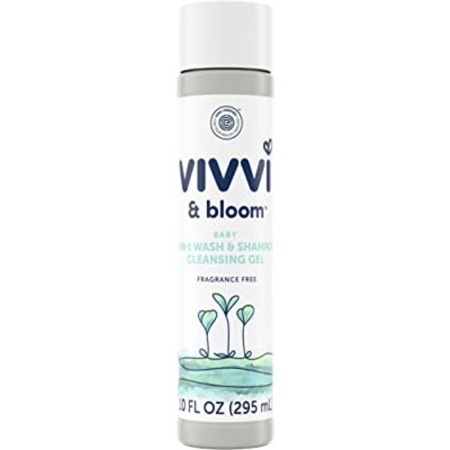 Vivvi & Bloom Gentle 2-in-1 Baby Wash & Shampoo Cleansing Gel, Leaves Sensitive Skin Feeling Healthy & Moisturized, Fragrance-Free, Formulated Without sulfates, paraben, & Dyes, 10 fl. Oz