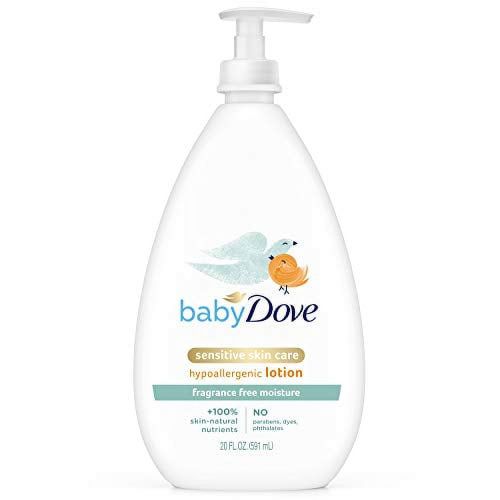 Baby Dove Face and Body Lotion for Sensitive Skin Sensitive Moisture Fragrance-Free Baby Lotion 20 oz