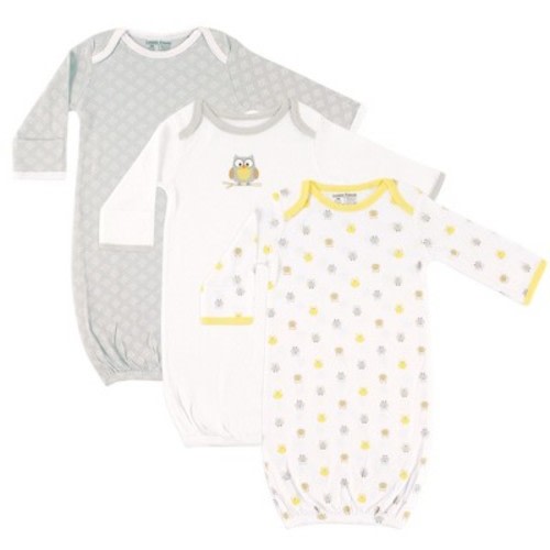 Luvable Friends Baby Cotton Gowns, Owl, 0-6 Months
