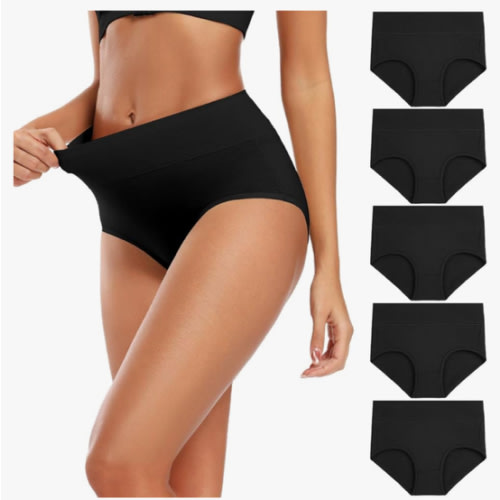 Molasus Women's Cotton Underwear High Waisted Full Coverage Ladies Panties (Regular & Plus Size)