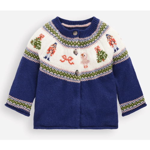 Edie Fair Isle Cardigan-College Navy Nutcracker | Boden USA