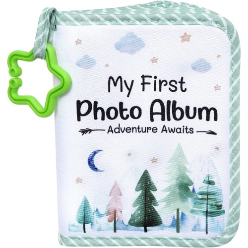Baby's My First Family Album Soft Photo Cloth Book Holds 4x6 Family Pictures My First Book of Photo Baby Memory Album Gender Neutral Gift for Babies Newborn Toddler Baby Shower Floral Butterfly