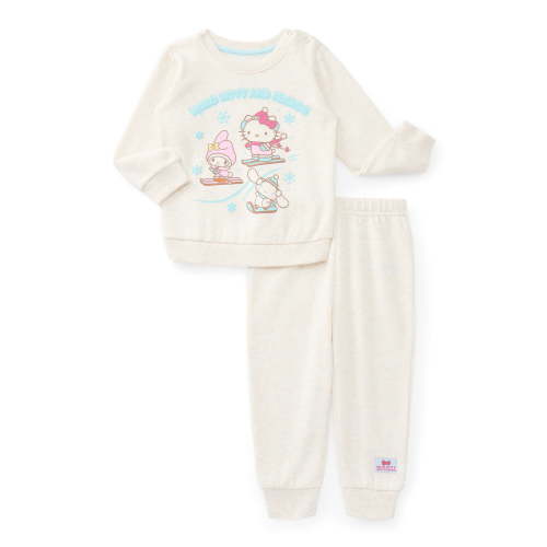 Hello Kitty and Friends Baby Girls Crewneck Sweatshirt and Joggers Set, 2-Piece, Sizes 0/3M-24M
