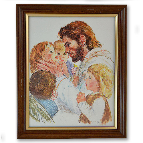 Christ with Children Picture Framed