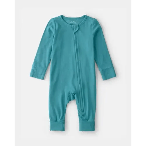 Baby PurelySoft 2-Way Zip Snug Fit Sleep & Play Pajamas - Blue | Carter's