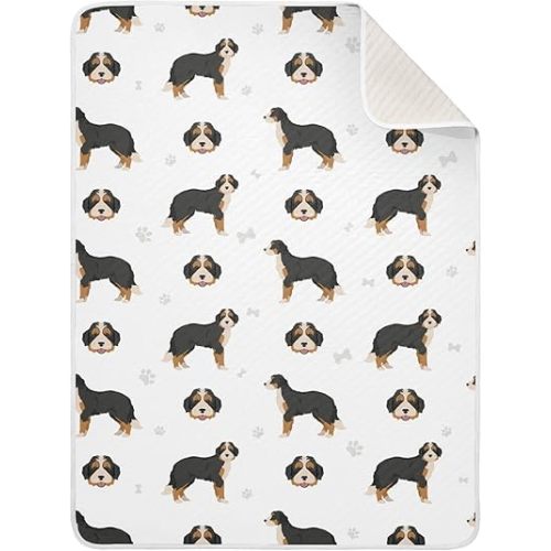 Swaddle Blanket Bernedoodle Dog Cotton Blanket for Infants, Receiving Blanket, Lightweight Soft Swaddling Blanket for Crib, Stroller, Nursery Blankets, 30X40 in