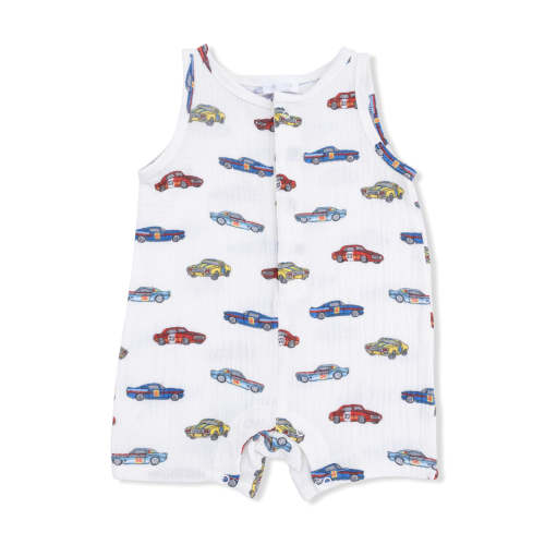Sleeveless Shortie Romper, Race Cars