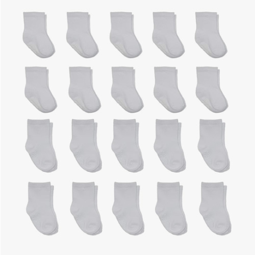 Little Me 20-Pack Newborn Baby Infant & Toddler Unisex Socks, 0-12/12-24 Months, Assorted Size Pack, White